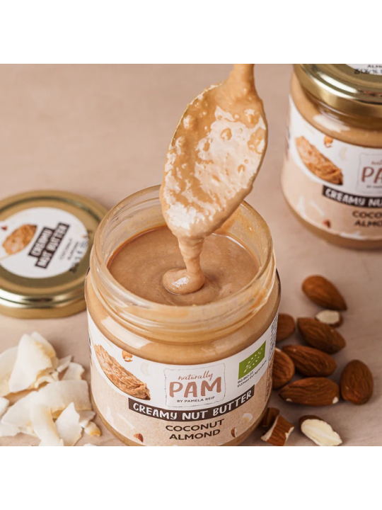 Migdolų ir kokosų kremas Naturally Pam Creamy Nut Butter