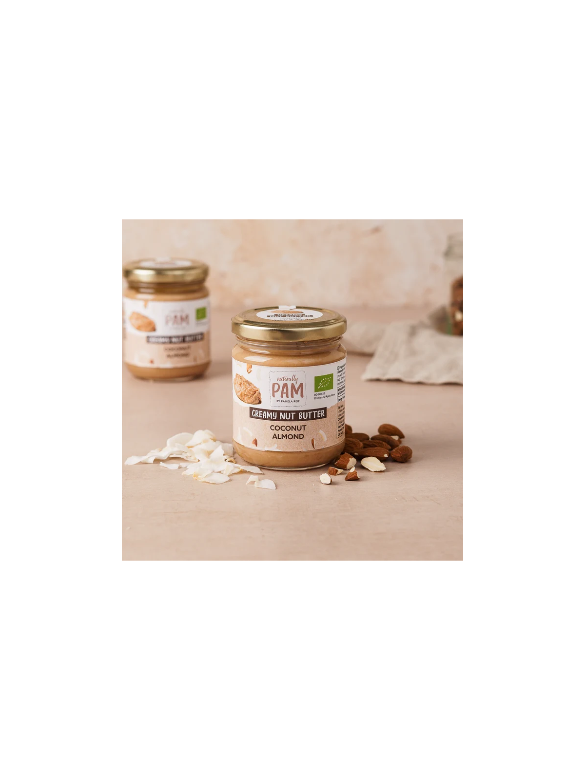 Migdolų ir kokosų kremas Naturally Pam Creamy Nut Butter