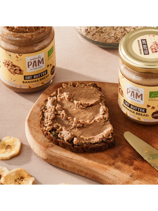 Avižų kremas Naturally Pam Oat Butter Banana Bread