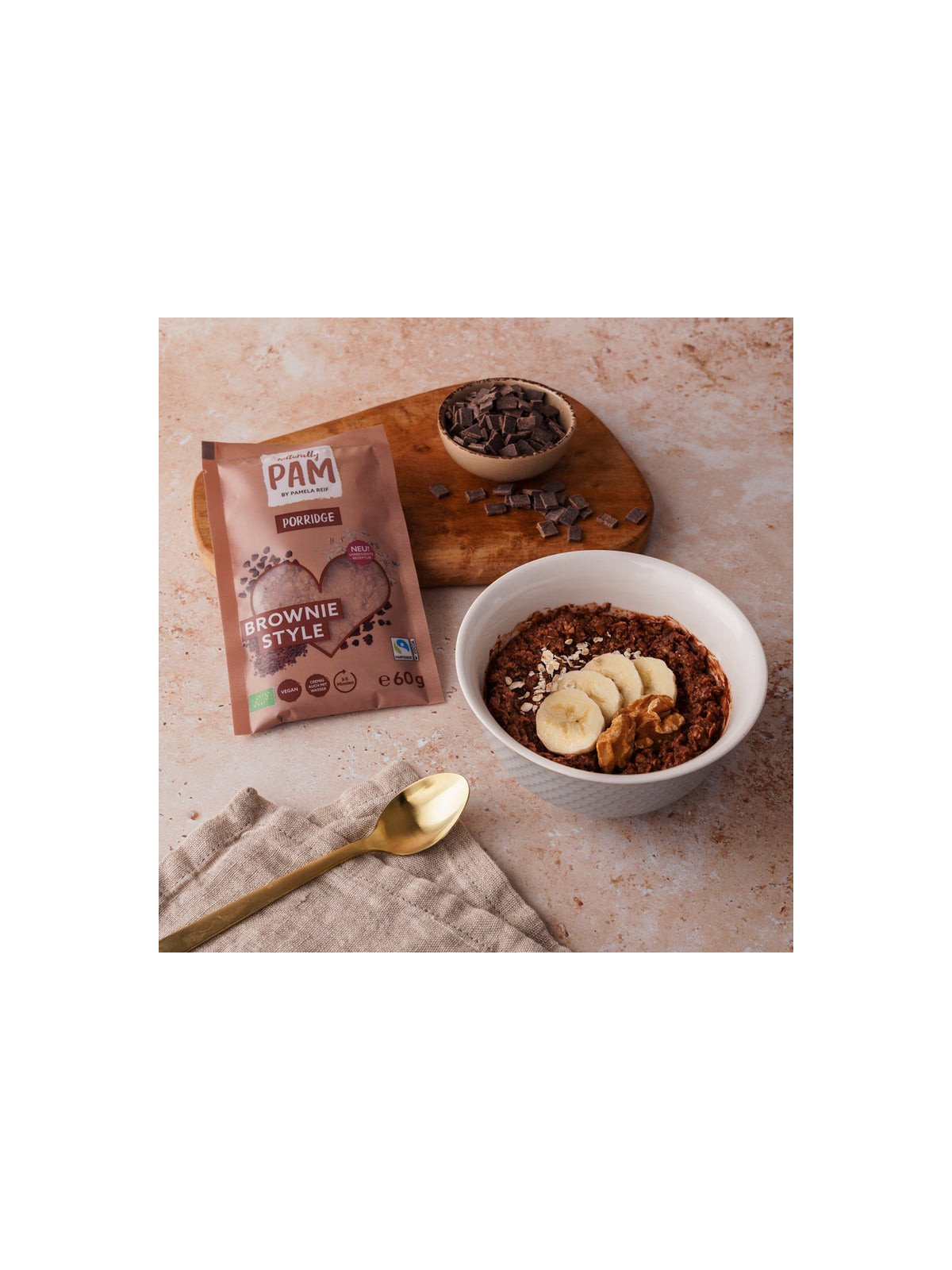 Avižinė košė Naturally Pam Porridge Brownie Style