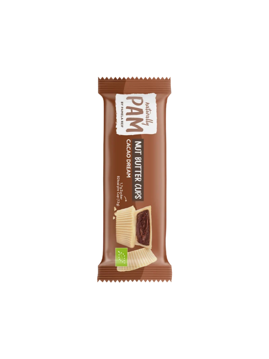 Saldainiai su riešutų ir kakavos kremu Naturally Pam Nut Butter Cups Cacao Dream