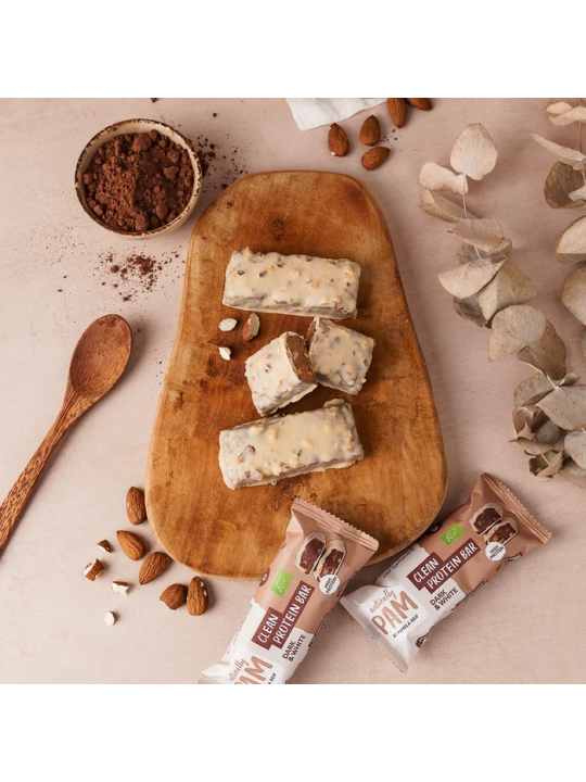 Baltyminis batonėlis su kakava ir migdolais Naturally Pam Clean Protein