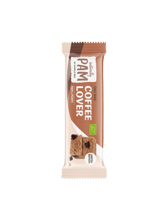 Avižų batonėlis su kava ir juoduoju šokoladu Naturally Pam Oat Bar