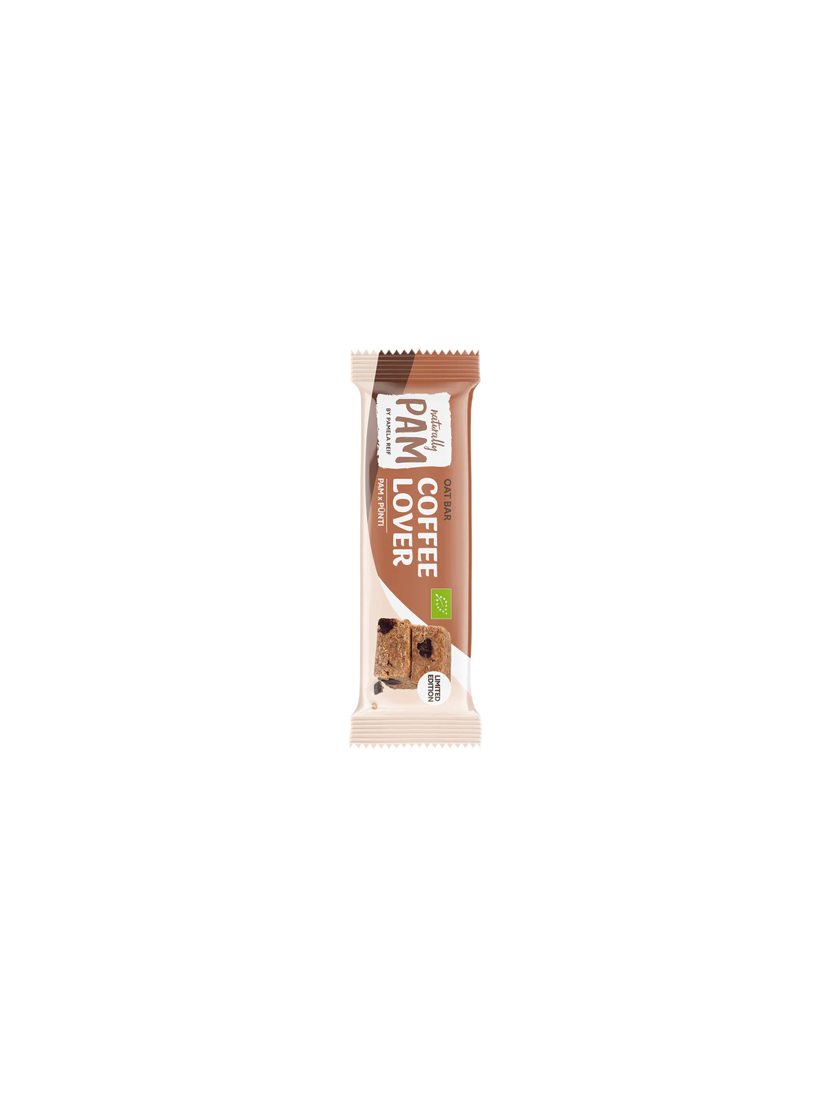 Avižų batonėlis su kava ir juoduoju šokoladu Naturally Pam Oat Bar
