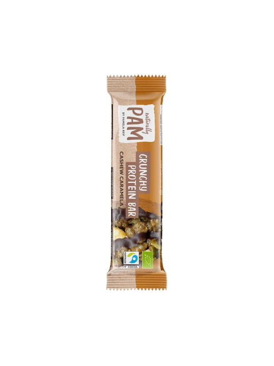 Traškus baltyminis batonėlis su anakardžiais Naturally Pam Crunchy Protein Bar
