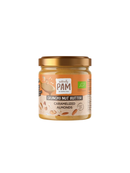 Traškus migdolų kremas su karamelizuotais migdolais Naturally Pam Crunchy Nut Butter