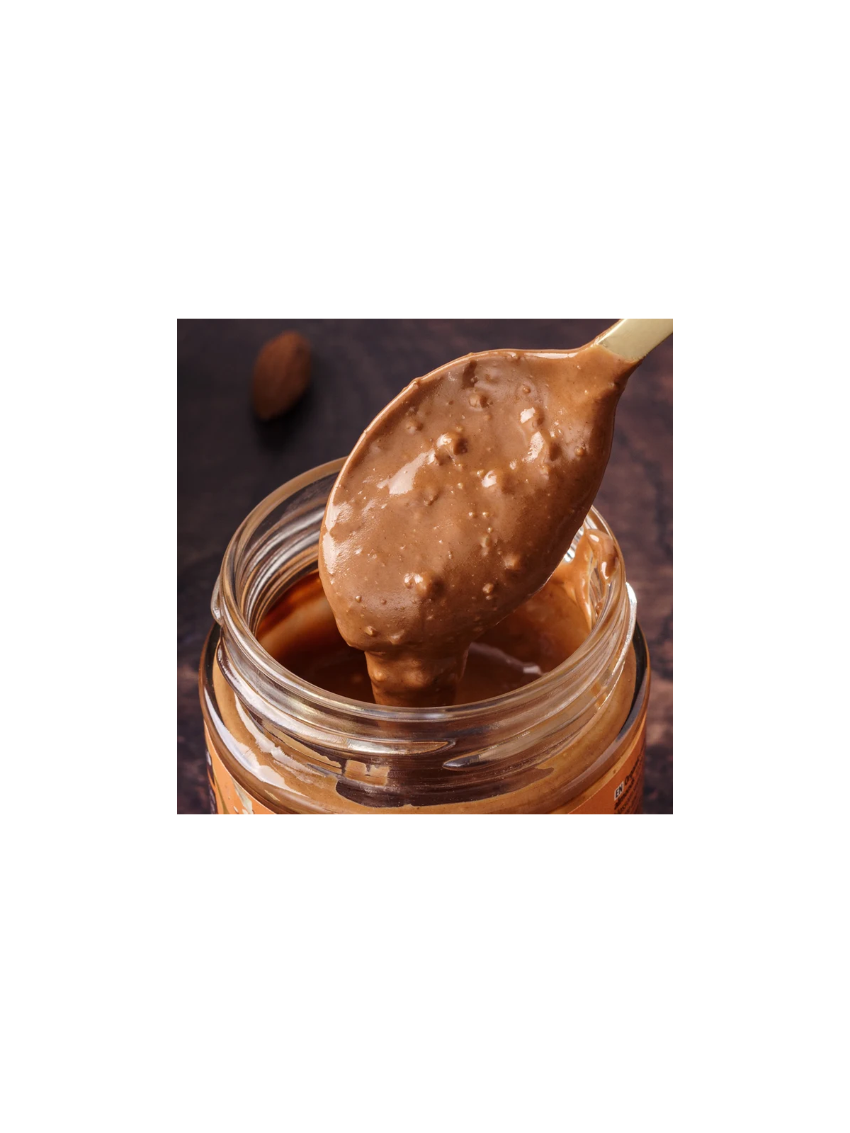 Traškus migdolų kremas su karamelizuotais migdolais Naturally Pam Crunchy Nut Butter